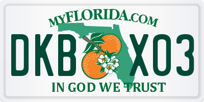 FL license plate DKBX03