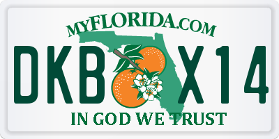 FL license plate DKBX14