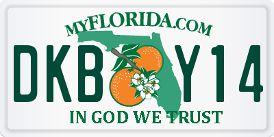 FL license plate DKBY14
