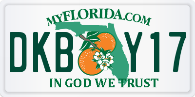 FL license plate DKBY17