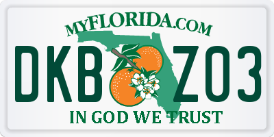 FL license plate DKBZ03