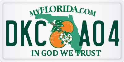FL license plate DKCA04