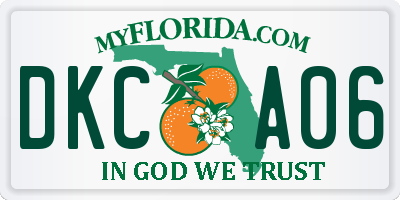 FL license plate DKCA06