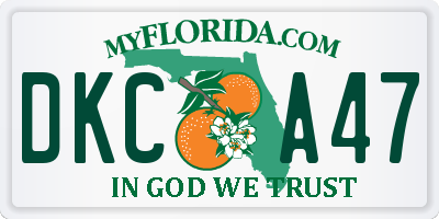 FL license plate DKCA47