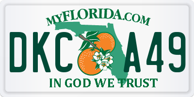 FL license plate DKCA49