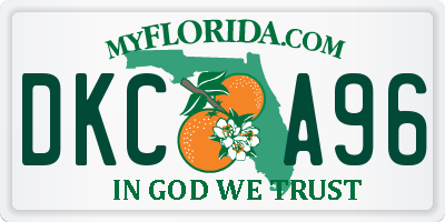 FL license plate DKCA96