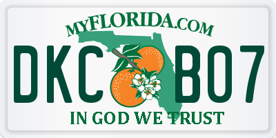 FL license plate DKCB07