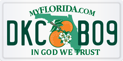 FL license plate DKCB09