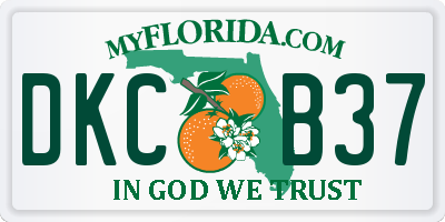 FL license plate DKCB37