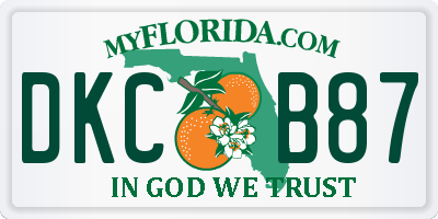 FL license plate DKCB87