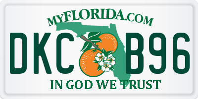 FL license plate DKCB96