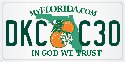 FL license plate DKCC30