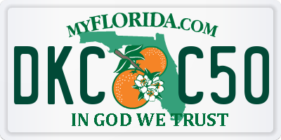 FL license plate DKCC50