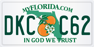 FL license plate DKCC62