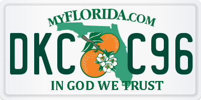 FL license plate DKCC96