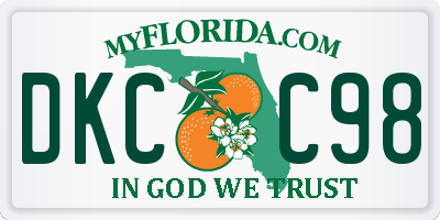 FL license plate DKCC98