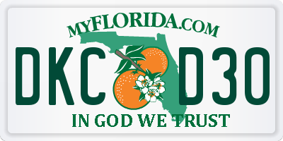 FL license plate DKCD30