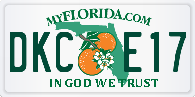 FL license plate DKCE17