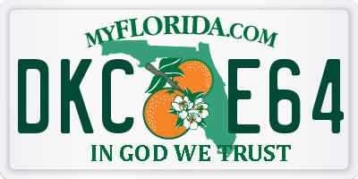 FL license plate DKCE64