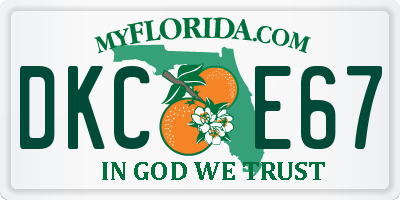 FL license plate DKCE67