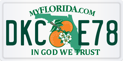 FL license plate DKCE78