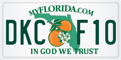 FL license plate DKCF10