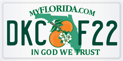 FL license plate DKCF22
