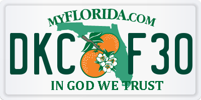 FL license plate DKCF30