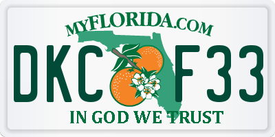 FL license plate DKCF33