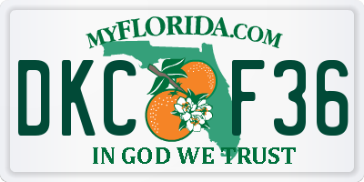FL license plate DKCF36