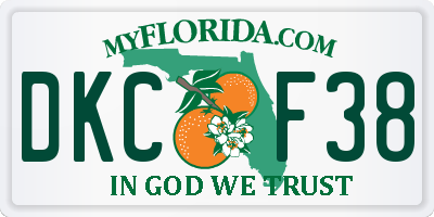 FL license plate DKCF38