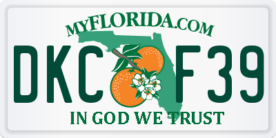 FL license plate DKCF39