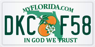 FL license plate DKCF58