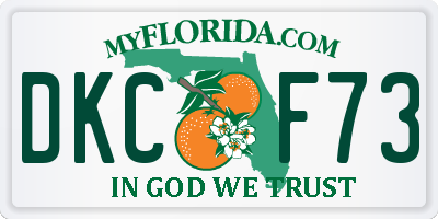 FL license plate DKCF73