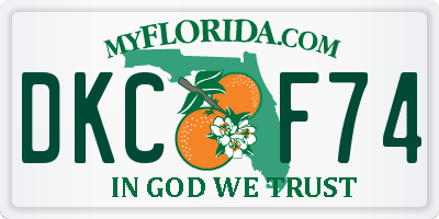 FL license plate DKCF74