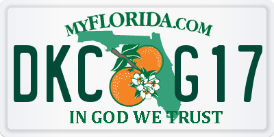 FL license plate DKCG17