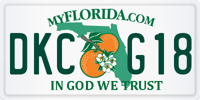 FL license plate DKCG18
