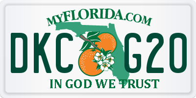 FL license plate DKCG20