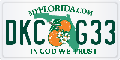 FL license plate DKCG33