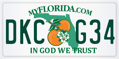 FL license plate DKCG34