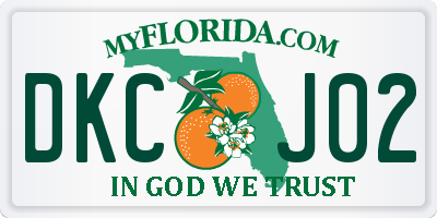 FL license plate DKCJ02