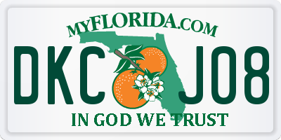 FL license plate DKCJ08