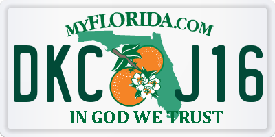FL license plate DKCJ16