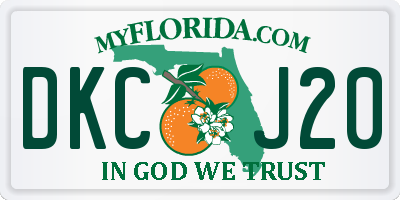 FL license plate DKCJ20