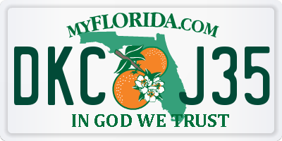 FL license plate DKCJ35