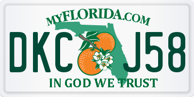 FL license plate DKCJ58