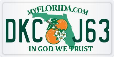 FL license plate DKCJ63
