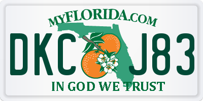 FL license plate DKCJ83
