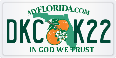 FL license plate DKCK22