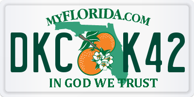 FL license plate DKCK42